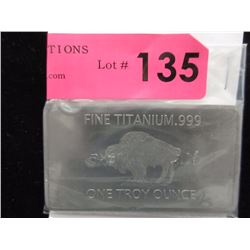 1 Oz. American .999 Titanium Buffalo Bar