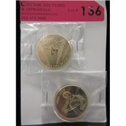 2  Gold Clad Michael Jackson Commemorative Rounds