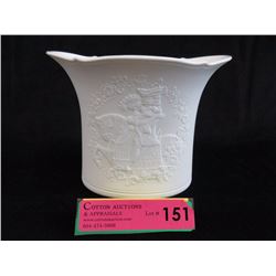 Mid Century Porcelain Bisque "Cavalier" Vase
