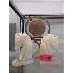 Onyx Bookends & Small Gong