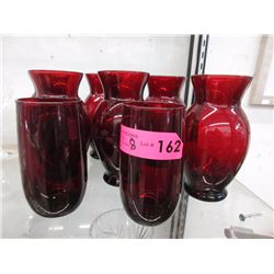8 Piece of Ruby Glass