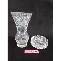 Vintage Pinwheel Vase & Ashtray