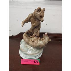Vintage Hungarian Zsolnay Porcelain Bear Statue