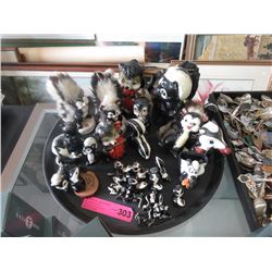 Large Quantity of Skunk Figurines