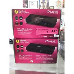 2 Aluratek USB 3 Dual Display Docking Stations