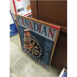Molson Canadian Dart Board & Vintage Lamp