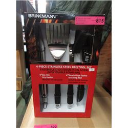 4 Piece Stainless Steel Barbecue Tool Set
