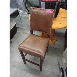 Leather Accent Chair with Nail Head Detail