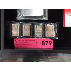 Strip of Four 1/4 Ounce .999 Fine Silver Ingots