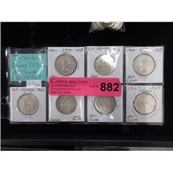 7 Canadian Silver 50¢ Coins - .800 Silver