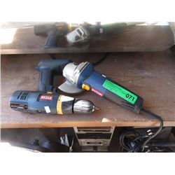 Ryobi Cordless Drill & Ryobi Angle Grinder