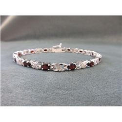 6 CT Garnet & Diamond Tennis Bracelet