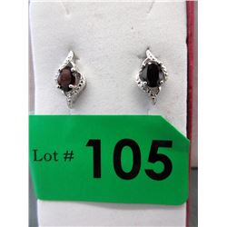 New 2 CT Garnet & Diamond Earrings