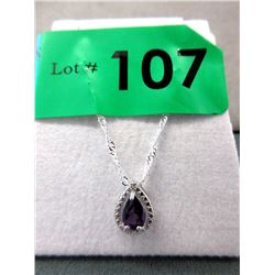 Amethyst & Diamond Necklace