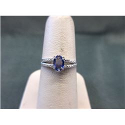 Tanzanite & Diamond Solitaire Ring