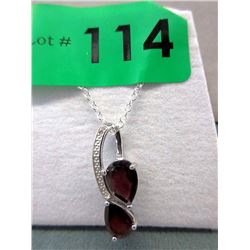 2.8 CT Garnet & Diamond Loop Necklace