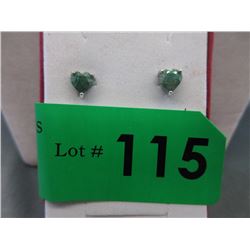 New 1.8 Ct Green Emerald Stud Earrings