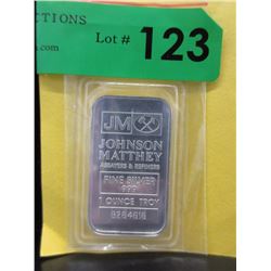 1 Oz. .999 Fine Silver Johnson Matthey Bar