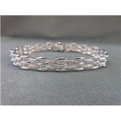 New Track Style Link Diamond Bracelet