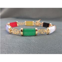 Multi Coloured Jade Bracelet
