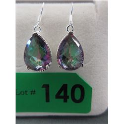 New 30 CT Pear Cut Mystic Topaz Earrings