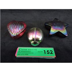 Robert Held Art Glass Scarab, Heart & Star