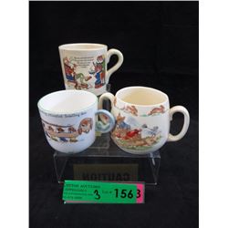3 Vintage Children's Mugs