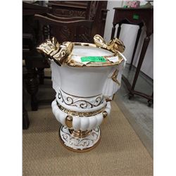 New Ceramic Planter with 24 KT Gold Paint