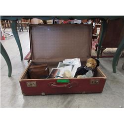 Large Vintage Suitcase with Contents