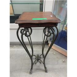 New Wood Top Plant Stand with Metal Legs
