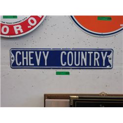 Metal "Chevy Country" Sign