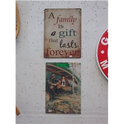 2 New Tin Signs with Vintage Images
