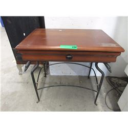 Metal Base Side Table with Drawer