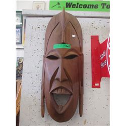 Large Carved Wood Wall Mask