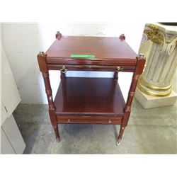 Wood Accent Table with Pull Out Tray
