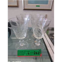6 Vintage Polish Cut Crystal Goblets