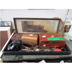 Vintage Wood Boxes, Etching, Keys & More
