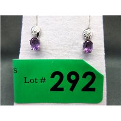 New Diamond & Amethyst 1 Carat Stud Earrings