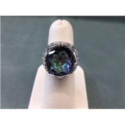 Round Solitaire Mystic Topaz Estate Ring