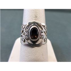 Round Smokey Topaz Estate Ring
