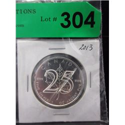 2013 CDA 1 Oz. Maple Leaf .9999 Silver Coin