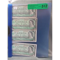 4 Canada One Dollar Bills