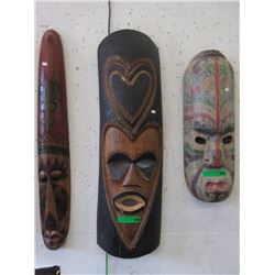 Large Carved Wood Wall Mask