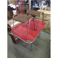Vintage Kitchen Table & 2 Stools