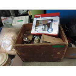 Wood Crate of Bar Ware & More