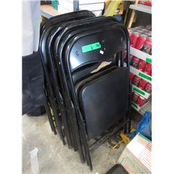 8 Black Folding Metal Chairs