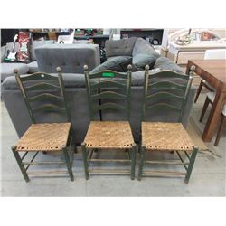 3 Vintage Ladder Back Chairs