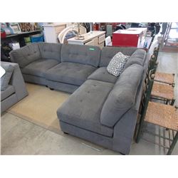 Grey Fabric Upholstered Sectional