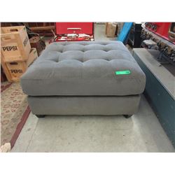 Large Grey Fabric Upholstered Ottoman