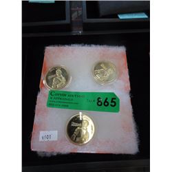 3 Gold Clad Michael Jackson Rounds
